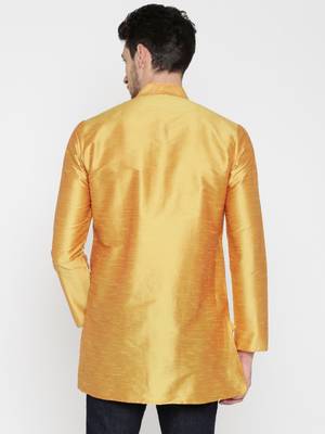 Gold Poly Dupion Men Kurta 2