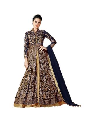 Blue embroidered georgette salwar 1