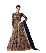 Blue embroidered georgette salwar