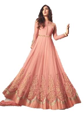 Pink embroidered georgette salwar 1