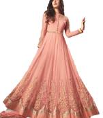 Pink embroidered georgette salwar