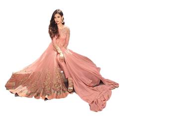 Pink embroidered georgette salwar 2