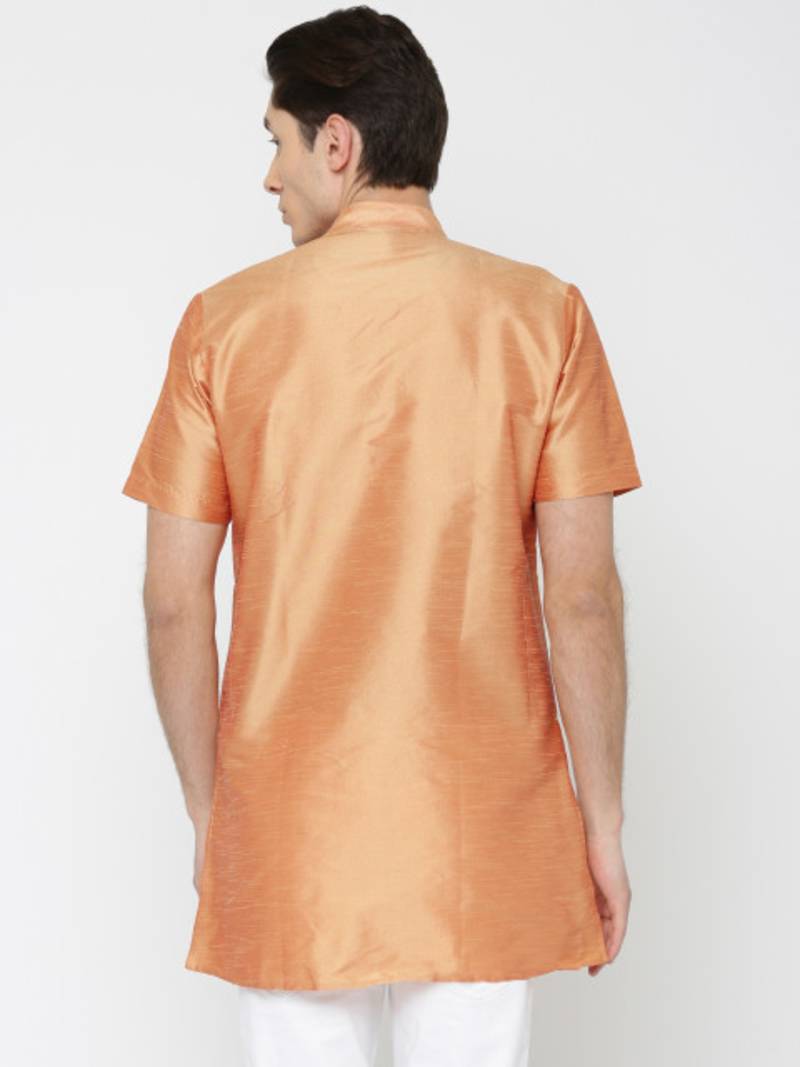 Ornage Poly Dupion Men Kurta