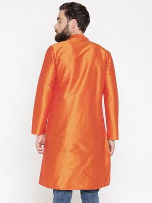 Ornage Poly Dupion Men Kurta 2