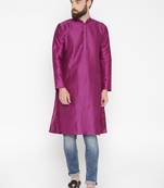 Pink Poly Dupion Men Kurta