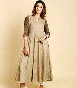 Light brown  cotton long kurtis