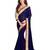 Navy blue embroidered georgette saree with blouse