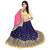 Navy blue embroidered georgette saree with blouse