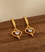 Diamond heart earrings one gram gold