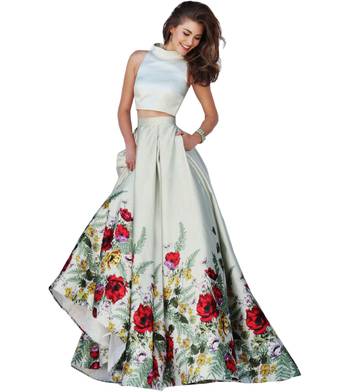 Multicolor Printed Satin Semi Stitched Lehenga 1