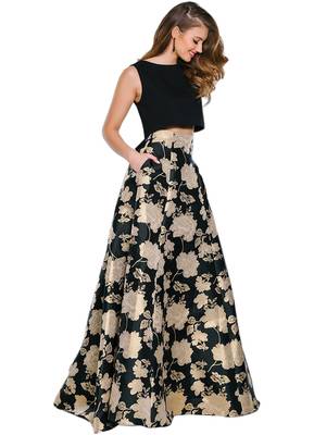 Multicolor Printed Satin Semi Stitched Lehenga 1