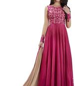 Pink embroidered georgette salwar