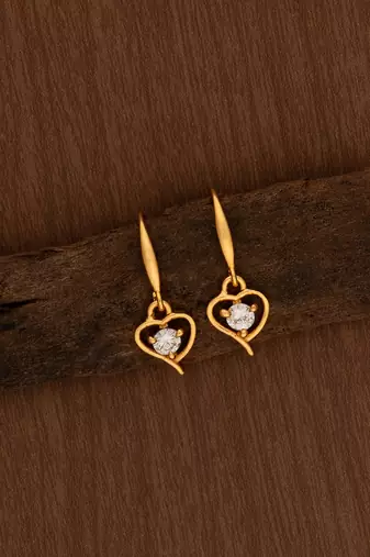 Diamond heart earrings one gram gold