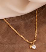 Golden short chain 16" with big diamond pendant one gram gold