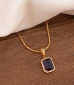 Golden short chain with Purple stone pendant one gram gold