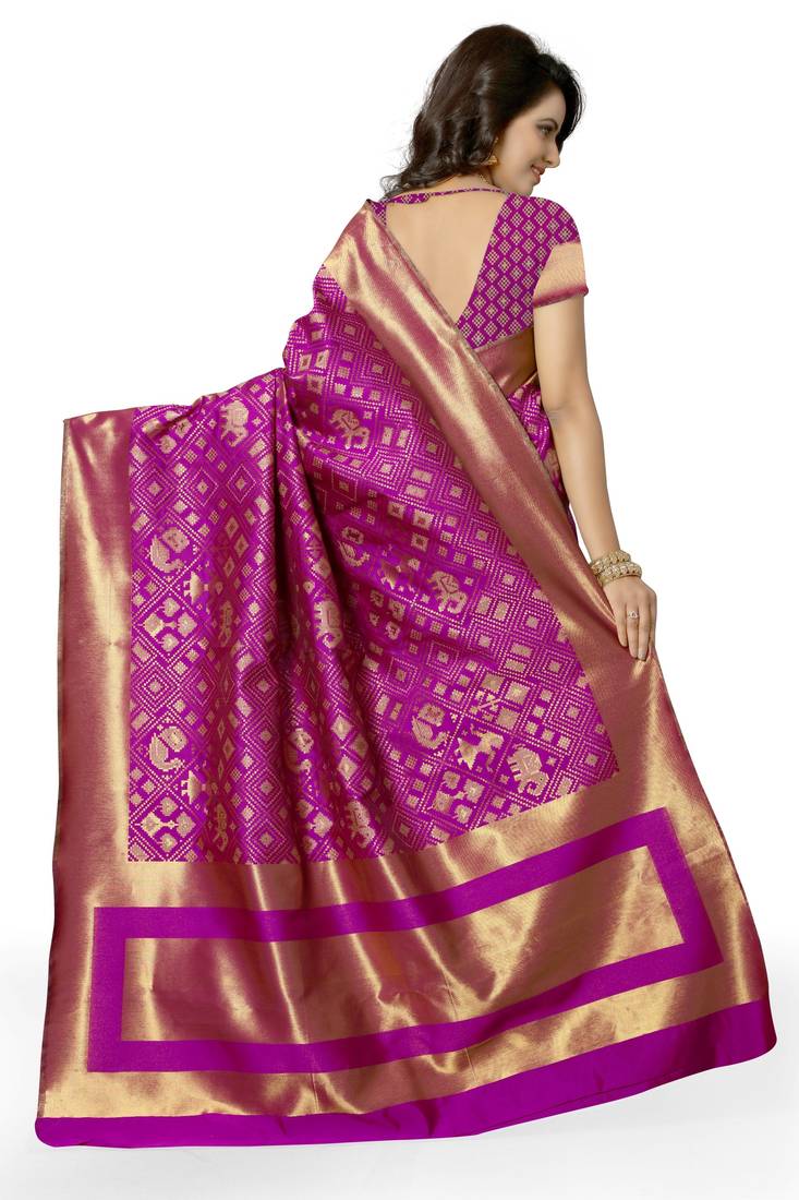 Purple Kanchipuram Silk Saree