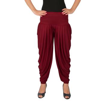 Pink plain Lycra free size patialas pants 1