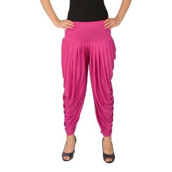 Maroon plain Lycra free size patialas pants 1