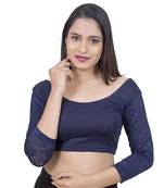 Dark Blue Lycra Palin readymade blouse