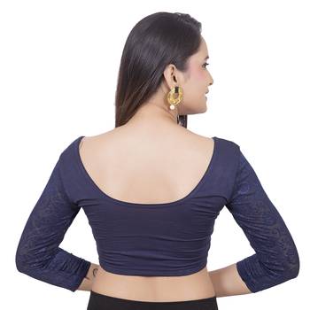 Dark Blue Lycra Palin readymade blouse 4