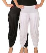 Black and White plain Lycra free size combo patialas pants