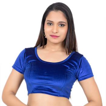 Dark Blue Velvet Palin readymade blouse 1