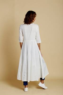 White cotton long kurtis 3