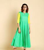 Green cotton long kurtis