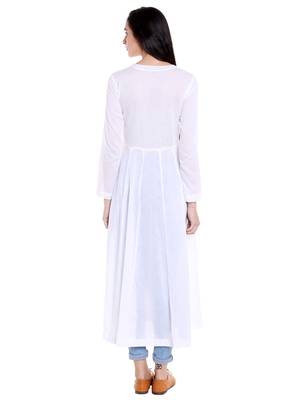 White cotton long kurtis 4