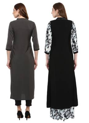 multicolor faux crepe printed kurti 3