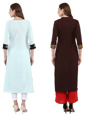 multicolor faux crepe printed kurti 3