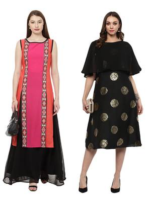 multicolor faux crepe printed kurti 1