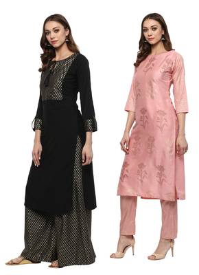 multicolor faux crepe printed kurti 2