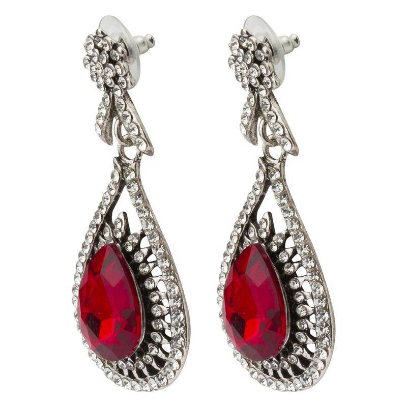 Red cubic zirconia earrings Jewels Galaxy 2588945