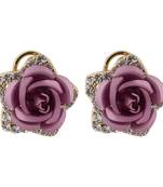 Purple cubic zirconia earrings
