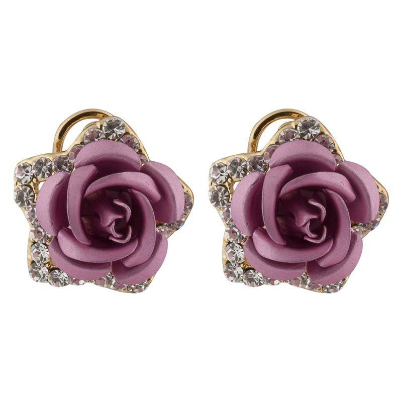 Purple cubic zirconia earrings
