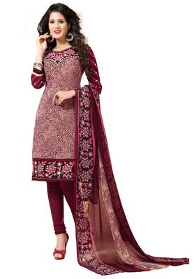 Multicolor Printed Synthetic Unstitched Salwar With Dupatta 2