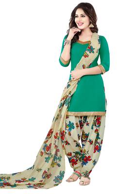 Multicolor Printed Synthetic Unstitched Salwar With Dupatta 2