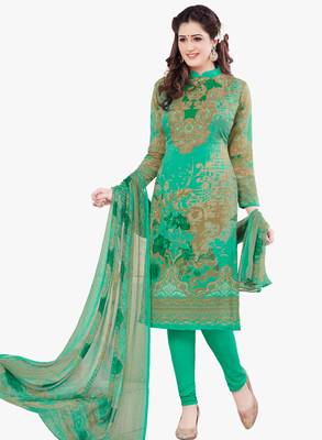 Multicolor Printed Synthetic Unstitched Salwar With Dupatta 2