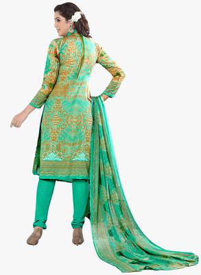 Multicolor Printed Synthetic Unstitched Salwar With Dupatta 3