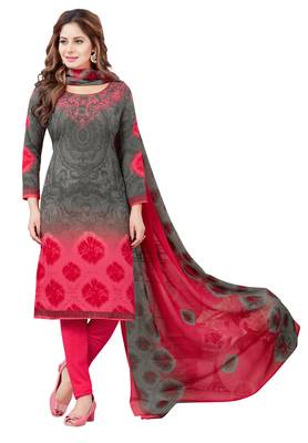 Multicolor Printed Synthetic Unstitched Salwar With Dupatta 4