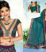 Goldmine921 Net Embroidered Lahenga Sari