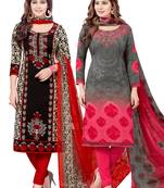 Multicolor Printed Synthetic Unstitched Salwar With Dupatta