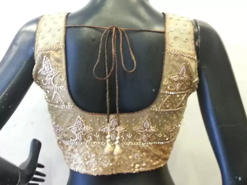 Golden handwork and sequins blouse