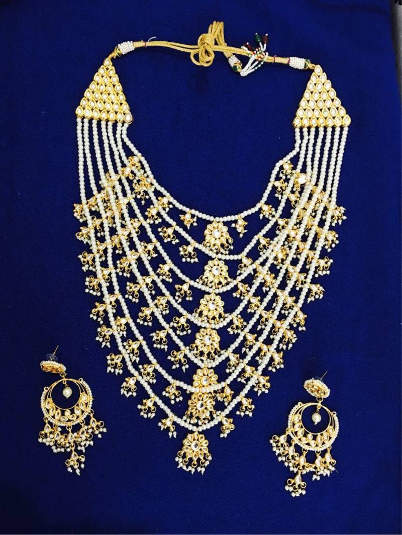 Kundan Rani Haar Jadau Bridal Gold Plated Necklace Earring  Set