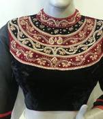 Enigmatic Black velvette handwork blouse