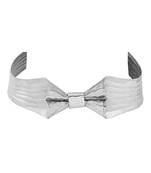 ribbon shaped silver tone lovely necklace