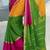 Multi colour crepe silk weaved saree in bright green weaved pallu
