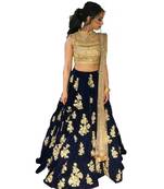 Navy blue embrodered  designer lehenga choli with blouse and dupatta