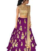 Magenta embrodered silk designer lehenga choli with blouse and dupatta